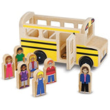 Melissa & Doug Wooden School Bus 8-Piece Play Set + Free Scratch Art Mini-Pad Bundle [93958]