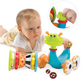 Yookidoo Musical Crawl N' Go Snail Toy with Stacker - Promotes Baby's Crawling and Walking. Rolls and Spins Its Shell As It Moves.