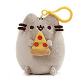 GUND Pusheen Snackable Pizza Cat Plush Stuffed Animal Backpack Clip, Gray, 5"