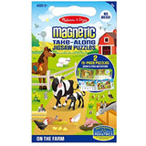 Melissa & Doug Take-Along Magnetic Jigsaw Puzzles Travel Toy – On The Farm (2 15-Piece Puzzles)