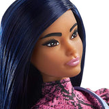 Barbie Fashionistas Doll #143, with Pink Snake Print Dress and Over The Shoulder Bag Toy for Kids 3 to 8 Years Old