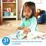 Melissa & Doug Mermaid & Dolphin Magnetic Dress-Up Wooden Dolls Pretend Play Set (35 pcs)