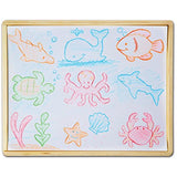 Melissa & Doug Wooden Stencil Box Set & 1 Scratch Art Mini-Pad Bundle (09331)