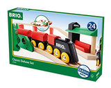 BRIO World  33424 - Classic Deluxe Railway Set - 25 Piece Wood Train Set with Accessories and Wooden Tracks for Kids Ages 2 and Up