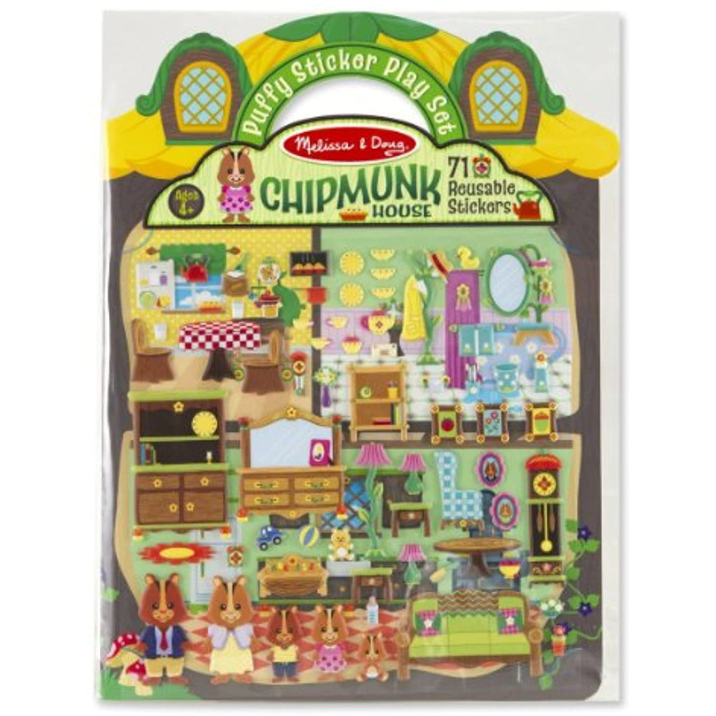 Melissa & Doug Chipmunk House: Puffy Sticker Play Set & 1 Scratch Art Mini-Pad Bundle (09101)