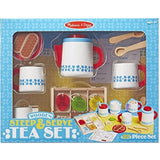 Melissa & Doug Steep & Serve Tea Set: Wooden Play Food Set & 1 Scratch Art Mini-Pad Bundle