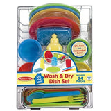 Melissa & Doug Island Time Brands Bundle Includes 2 Items (30 Pieces) Let's Play House Dust! Sweep! Mop! 6-Piece Pretend Play Set Let's Play House Wash and Dry Dish Set (24 pcs)