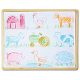 Melissa & Doug Wooden Stencil Box Set & 1 Scratch Art Mini-Pad Bundle (09331)