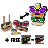 Butterfly Stacker: Wooden Classic Toy Series + FREE Melissa & Doug Scratch Art Mini-Pad Bundle [21661]