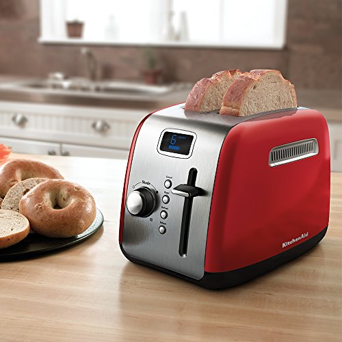 KitchenAid KMT222CU 2-Slice Toaster with Manual High-Lift Lever and Digital Display - Contour Silver