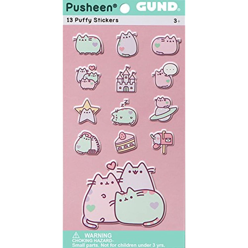 Pusheen Gund Pusheenicorn Sound Toy 7.5" Plush with Pastel Stickers (Pink)