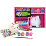 Melissa & Doug Ceramic Piggy Bank Decorate-Your-Own Kit + FREE Scratch Art Mini-Pad Bundle [31080]
