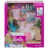 Barbie Fizzy Bath Doll & Playset, Blonde, with Tub, Fizzy Powder, Puppy & More, Gift for Kids 3 to 7 Years Old