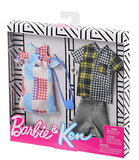 Barbie Fashion Pack with 1 Outfit of Gingham Patterned Dress & 1 Accessory Doll & Plaid Shirt, Shorts & Accessory for Ken Doll, Gift for 3 to 8 Year Olds