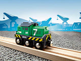 BRIO World 33214 - Freight Battery Engine - 1 Piece Wooden Toy Train Set for Kids Age 3 and Up