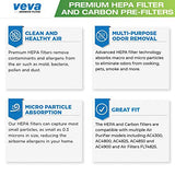 VEVA Premium HEPA Replacement Filter Including 4 Activated Carbon Pre Filters Compatible with Air Purifier AC4300/AC4800/AC4900/AC4825 and FLT4825 Filter B