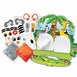 Melissa & Doug Shake It! Safari Animals Beginner Craft Kit - Confetti-Covered Elephant and Tiger (4” x 1.5” Each)