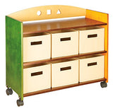 Guidecraft See and Store Rolling Storage Center - Kids Toy Organizer, Storage Cart, Children School Supply, Furniture