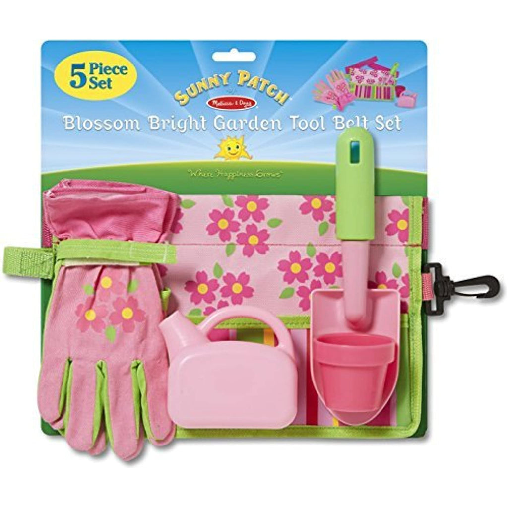 Melissa & Doug Blossom Bright Garden Tool Belt Set: Sunny Patch Outdoor Play Series + Free Scratch Art Mini-Pad Bundle [62169]