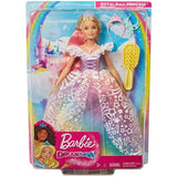 Barbie Dreamtopia Royal Ball Princess Doll, Blonde Wearing Glittery Rainbow Ball Gown, with Brush and 5 Accessories, Gift for 3 to 7 Year Olds