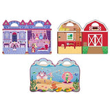 Melissa & Doug Reusable Puffy Sticker Play Set 3 Pack: On The Farm, Princess and Mermaid
