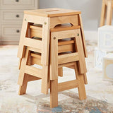 Melissa & Doug Wooden Stools - Set of 4 Stackable, 11-Inch-Tall - Natural