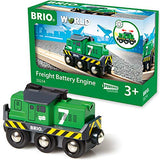 BRIO World 33214 - Freight Battery Engine - 1 Piece Wooden Toy Train Set for Kids Age 3 and Up