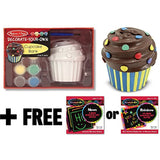 Melissa & Doug Cupcake Coin Bank Decorate-Your-Own Kit & 1 Scratch Art Mini-Pad Bundle (04769)