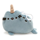 GUND Pusheen Pusheenimal Narwhal Plush Stuffed Animal Backpack Clip, Blue, 5"