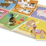 Melissa & Doug Natural Play Wooden Puzzle: Farm Friends (6 2-Piece Animal Puzzles)