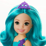 Barbie Dreamtopia Chelsea Mermaid Doll, 6.5-inch with Teal Hair and Tail, GJJ89, Multi