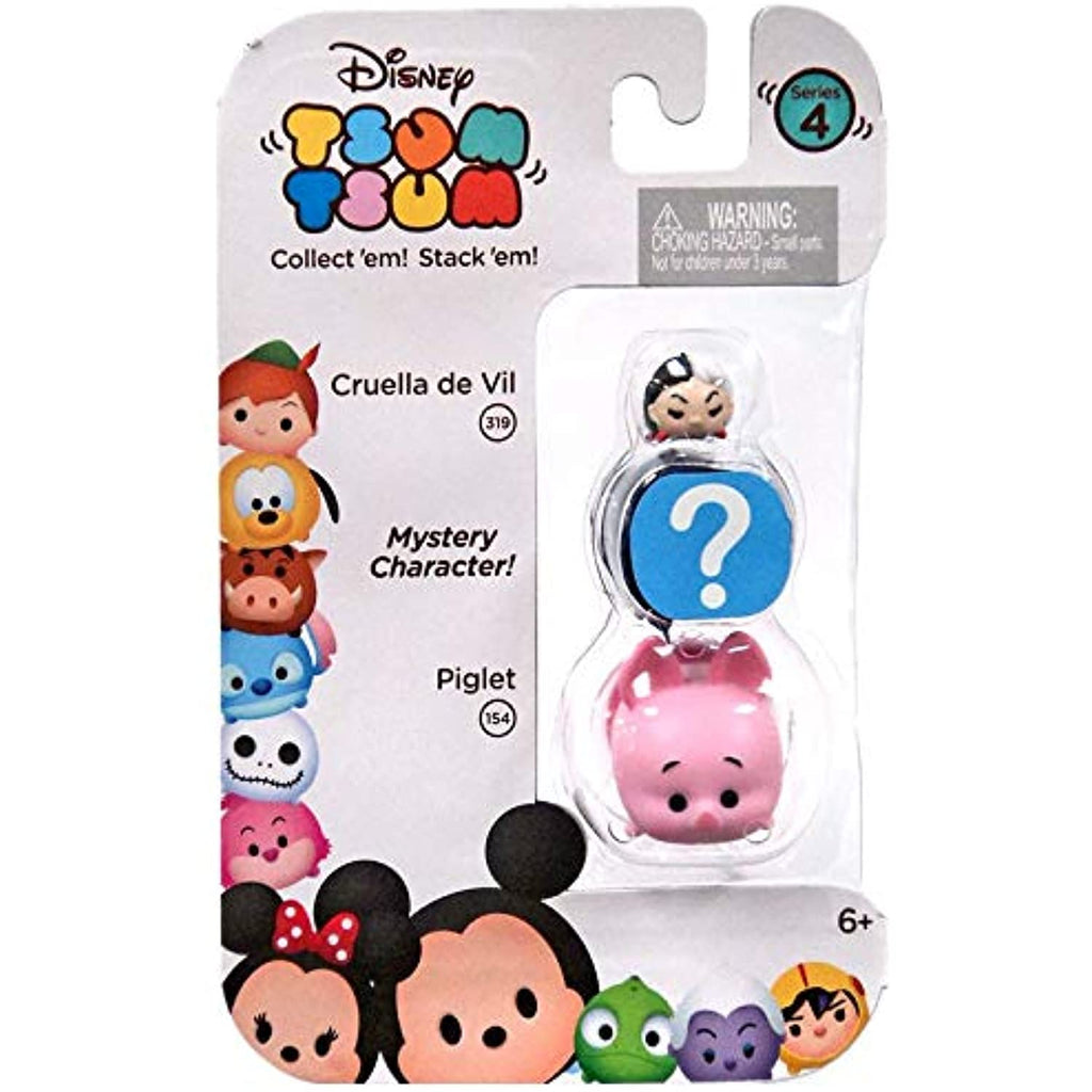 Disney Tsum Tsum Series 4 Cruella de Vil & Piglet 1" Minifigure 3-Pack