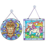 Melissa & Doug Stained Glass Made Easy Activity Kits Set: Owl and Unicorn - 180+ Stickers