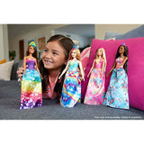Barbie Dreamtopia Princess Doll, 12-Inch, Curvy, Blonde with Pink Hairstreak Wearing Rainbow Skirt and Tiara, for 3 to 7 Year Olds