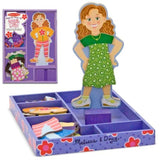 Melissa & Doug Maggie Leigh - Magnetic Dress Up Wooden Doll & Stand & 1 Scratch Art Mini-Pad Bundle (03552)