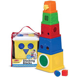 Melissa & Doug K's Kids Stacking Blocks + Free Scratch Art Mini-Pad Bundle [91701]