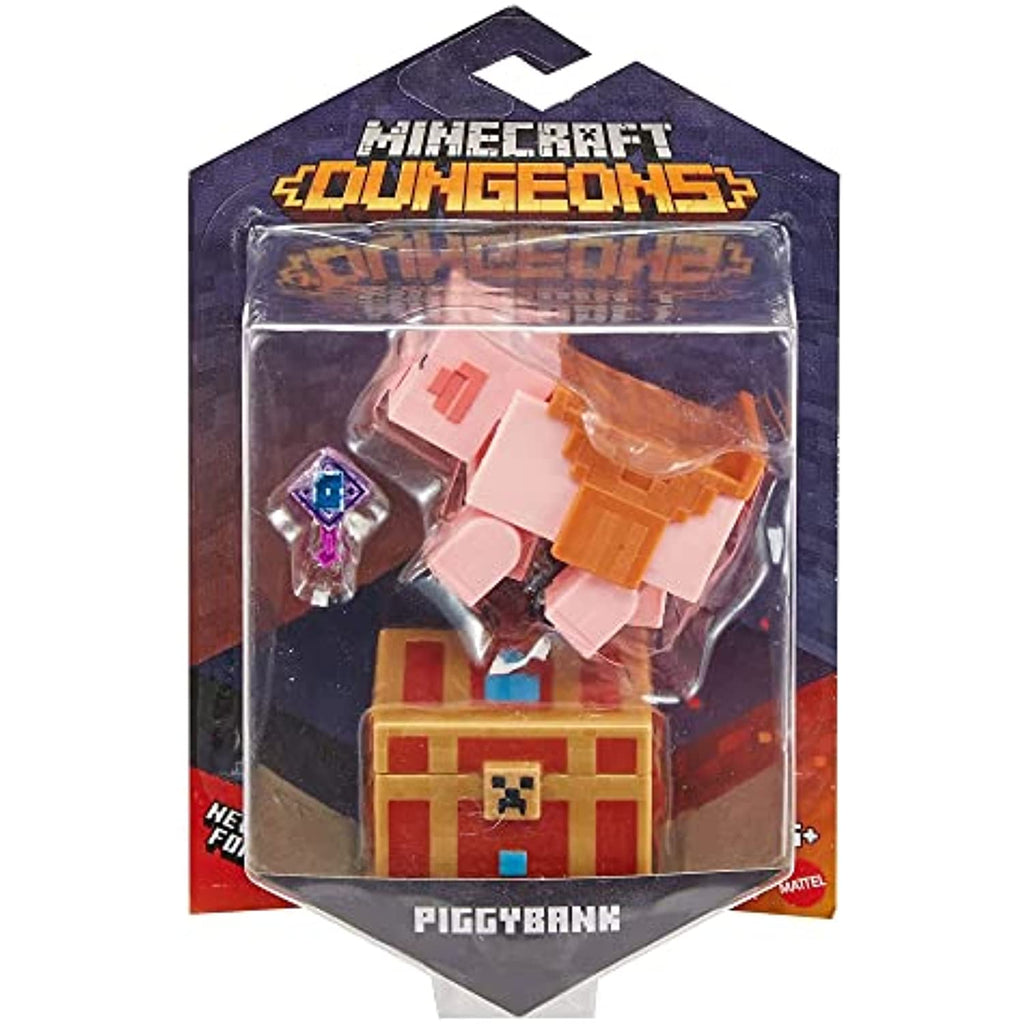 Minecraft Dungeons |Piggybank Tirelire |3.25-in Collectible Battle Figure GNC29