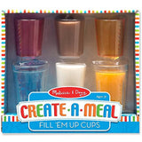 Melissa & Doug Fill 'Em Up Cups: Create-A-Meal Play Set & 1 Scratch Art Mini-Pad Bundle