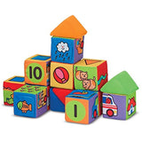 Melissa & Doug Matching & Build Blocks: K's Kids Baby Toy Series & 1 Pair of Baby Socks Bundle (09167)
