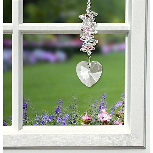 Woodstock Chimes CCHR Rainbow Makers Suncatchers Crystal Heart Cascade, Rose