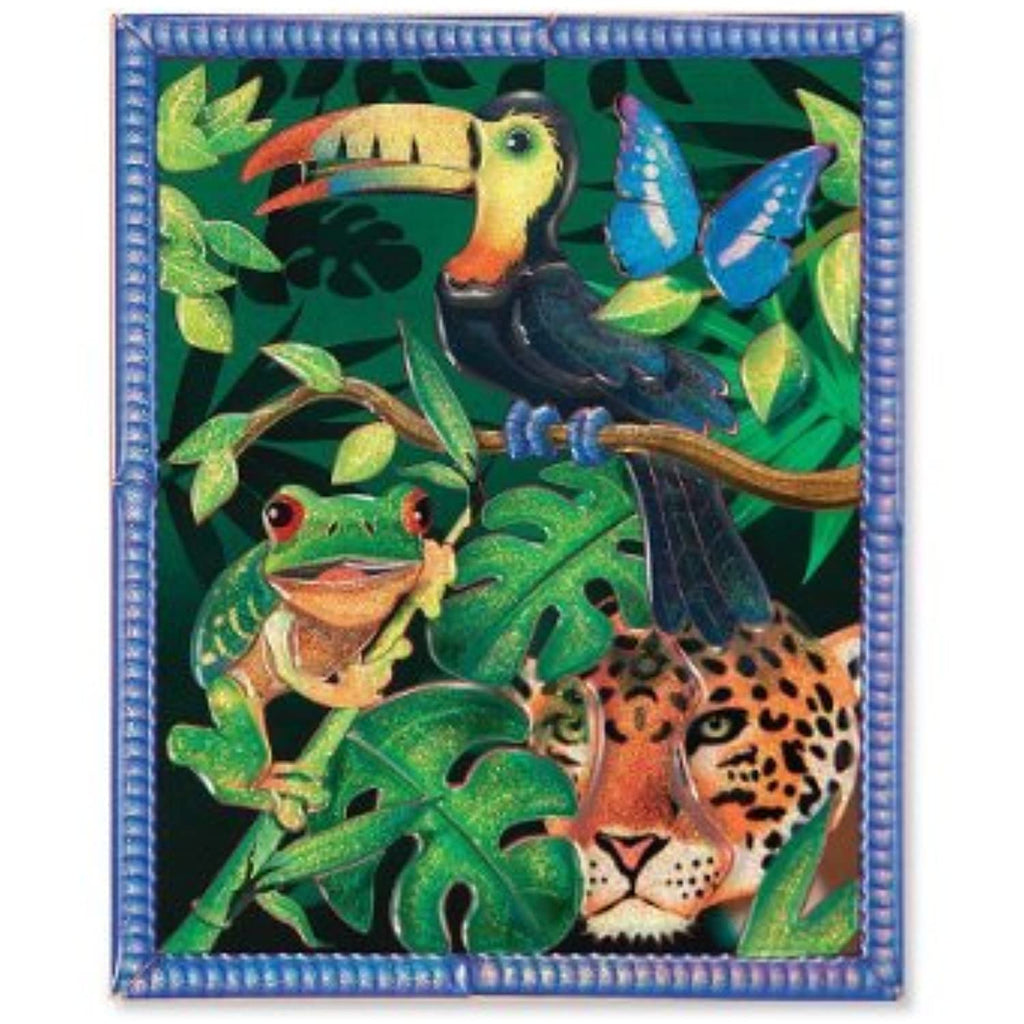 Melissa & Doug Rain Forest: Petite Peel & Press Sticker by Number Series + Free Scratch Art Mini-Pad Bundle [31882]