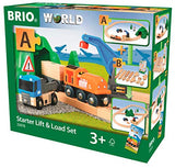 Brio Starter Lift&Load Set Wooden Toy Train, Multi