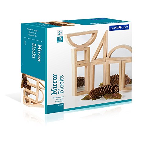 Guidecraft Mirror Blocks Set - 10 Pcs. Kids Learning & Educational Toys, Stacking Blocks