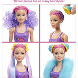 Barbie Color Reveal Glitter! Hair Swaps Doll, Glittery Pink with 25 Hairstyling & Party-Themed Surprises Including 10 Plug-in Hair Pieces, Gift for Kids 3 Years and older