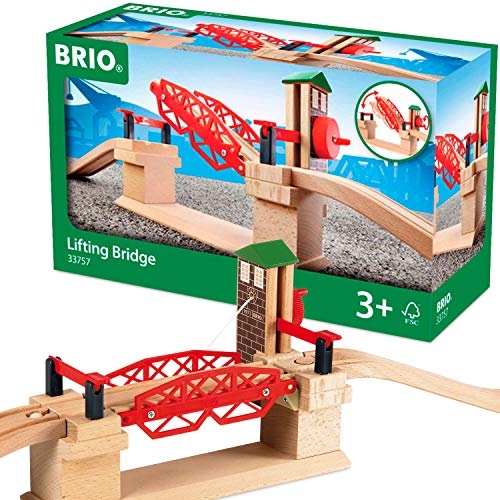 BRIO 33757 Lifting Bridge | Toy Train Accessory with Wooden Track for Kids Age 3 and Up