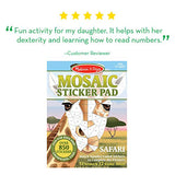 Melissa & Doug Mosaic Sticker Pad Safari Animals (12 Color Scenes to Complete with 850+ Stickers)