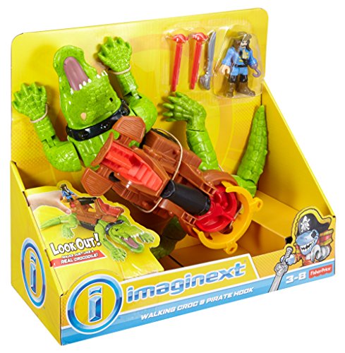Fisher-Price Imaginext Walking Croc & Pirate Hook,Multicolor