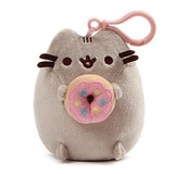 GUND Pusheen Snackable Donut Cat Plush Stuffed Animal Backpack Clip, Gray, 5"