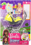 Barbie Skipper Babysitters Inc. Doll and Playset, Small Baby Doll with Yellow and Pink Stroller with Rolling Wheels and Removable Seat, Plus Blanket and Bottle, Gift for 3 to 7 Year Olds