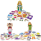Melissa & Doug Deluxe Princess Elise Magnetic, Nina Ballerina, and Maggie Leigh Magnetic Dress-Up Sets